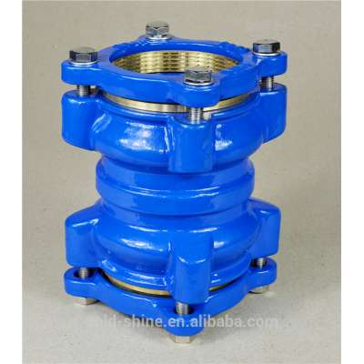 Ductile iron restrained coupling for PE/PPR pipe